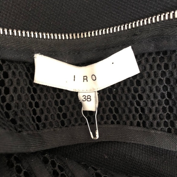 IRO Black Hailee Sleeveless Mesh Contrast Racerback Exposed Zip Mini Dress Sz 38 - Picture 7 of 9